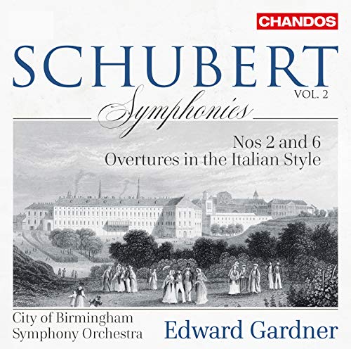 CD cover for Schubert symphonies featuring a historical building illustration.