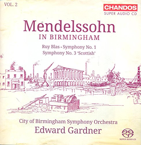 CD cover: "Mendelssohn in Birmingham Vol. 2" with sketched Birmingham cityscape.