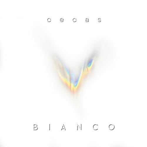 CD cover for “Cecas - Bianco” with abstract iridescent design.
