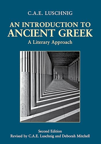 Book cover: "An Introduction to Ancient Greek" with a columned hall image.