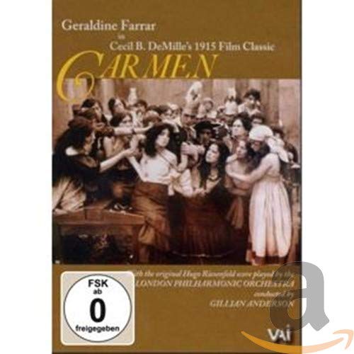 DVD cover for Cecil B. DeMille’s 1915 silent film *Carmen*, featuring a group scene.