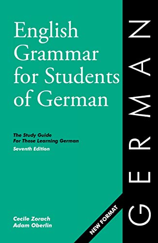 Green book cover with white text: "English Grammar for Students of German.