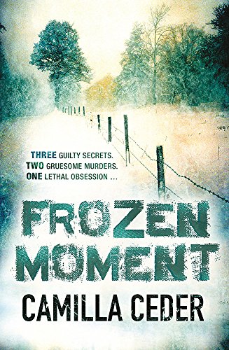 Book cover: snowy landscape with large, distressed title "Frozen Moment".