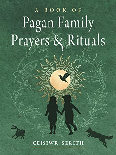 Book cover with green background, silhouettes of two children, a sun, and forest animals.