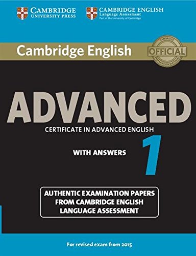 Front cover of the Cambridge English Advanced 1 student's book with answers.
