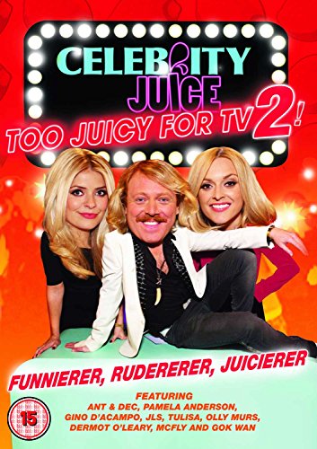 DVD cover for "Celebrity Juice - Too Juicy For TV 2!" featuring hosts.