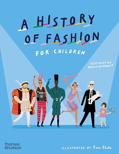 Book cover showing illustrated figures in various historical fashion styles on a blue background.