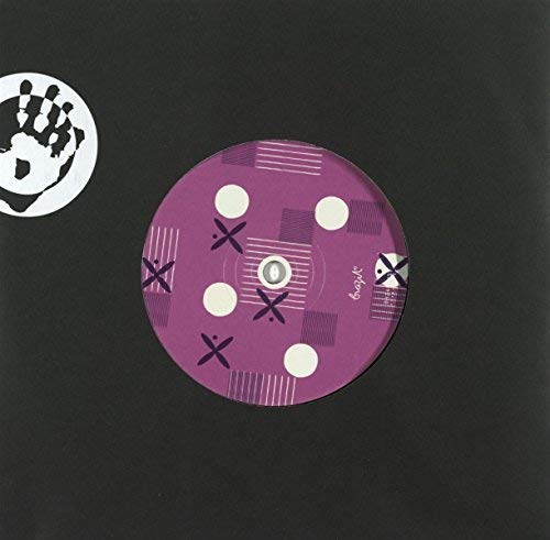 Purple vinyl record with geometric patterns and a central label.