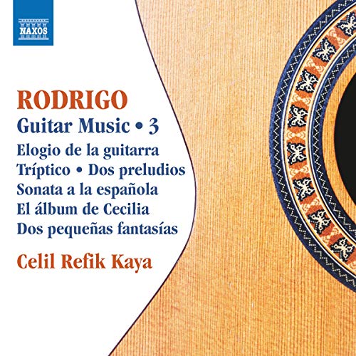CD cover featuring a guitar with ornate details and text listing musical compositions.