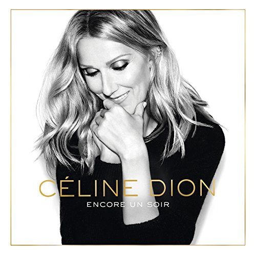 Céline Dion album cover, black and white portrait, smiling woman.