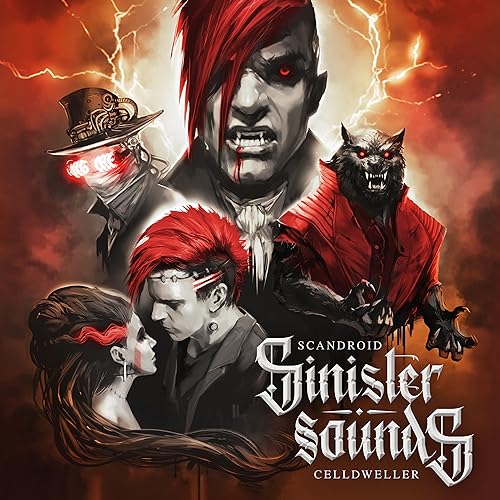 Album cover featuring stylized figures of vampires, werewolves, and robots.