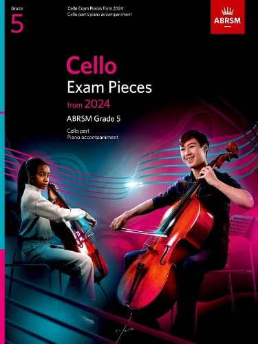 ABRSM Cello Exam Pieces Grade 5 book cover featuring two students playing the cello.