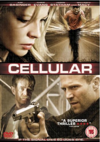 Cellular" DVD cover featuring Kim Basinger, Chris Evans, and Jason Statham.