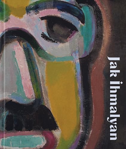 Colorful abstract portrait painting of an eye, book cover titled "Jak Ihmalyan".