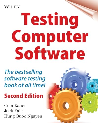Book cover: "Testing Computer Software," second edition, with gears.