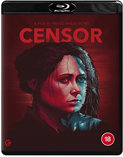 Censor" Blu-ray cover featuring a woman’s face split with red and blue tones.