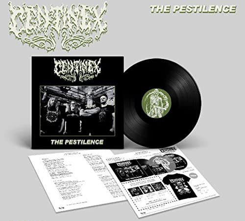 Centinex "The Pestilence" vinyl record with band photo and inserts.