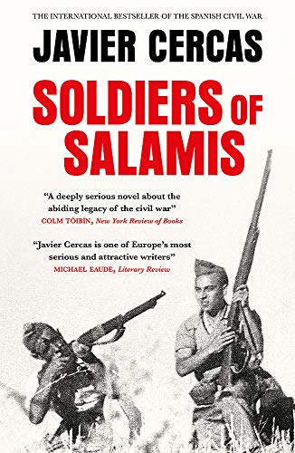 Book cover: “Soldiers of Salamis” with soldiers in a black and white photo.