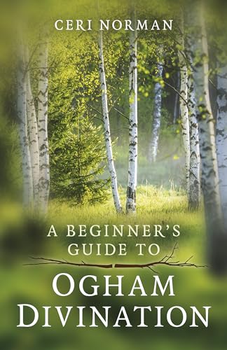 Book cover with birch trees and title “Beginner’s Guide to Ogham Divination.”