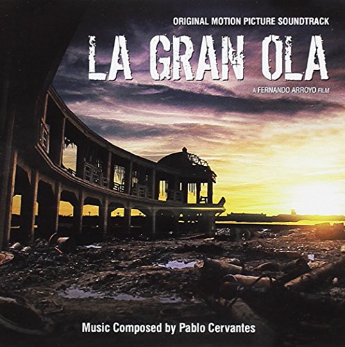 CD cover for "La Gran Ola" soundtrack, featuring a coastal building at sunset.