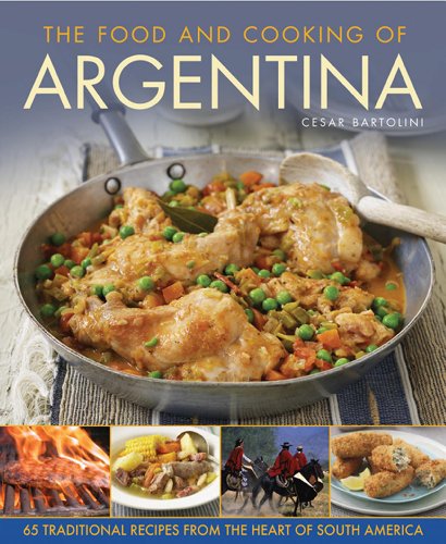 Cookbook cover featuring Argentinian chicken stew and smaller food images below.