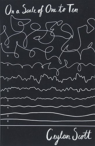 Book cover: black background with white lines and text, “On a Scale of One to Ten.”