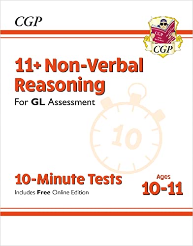 11+ Non-Verbal Reasoning test book cover with a clock graphic.