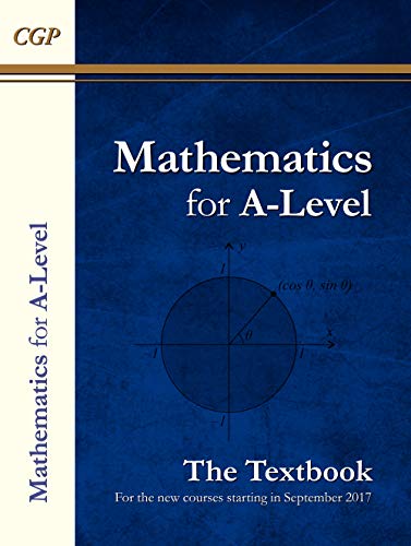Blue A-Level Mathematics textbook cover with a unit circle diagram.