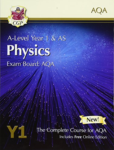 A-Level Physics for AQA student book cover with purple and blue abstract background.