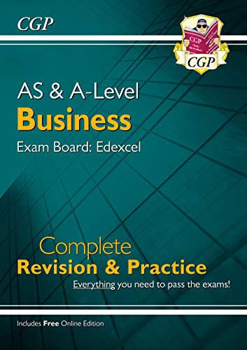 CGP AS and A-Level Business Edexcel revision guide with a dark teal background.