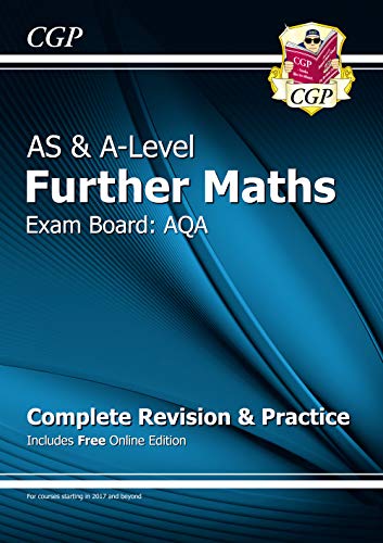 Blue textbook cover for AQA AS & A-Level Further Maths revision.