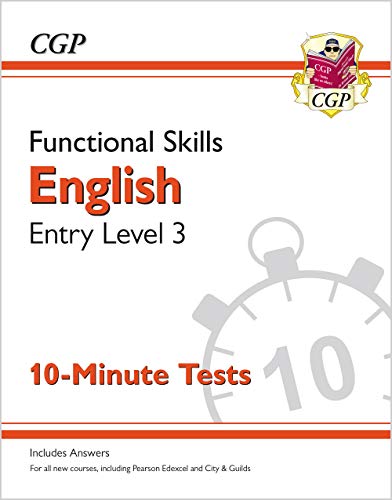 Book cover: “Functional Skills English Entry Level 3 - 10 Minute Tests.”