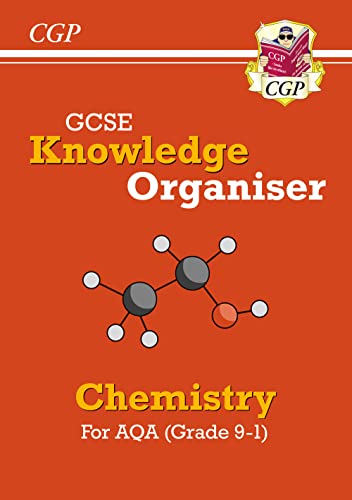 Orange GCSE Chemistry knowledge organiser with a molecular diagram.