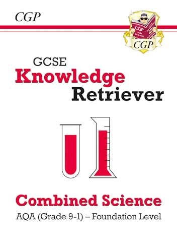 GCSE Combined Science Foundation Knowledge Retriever textbook with lab equipment.