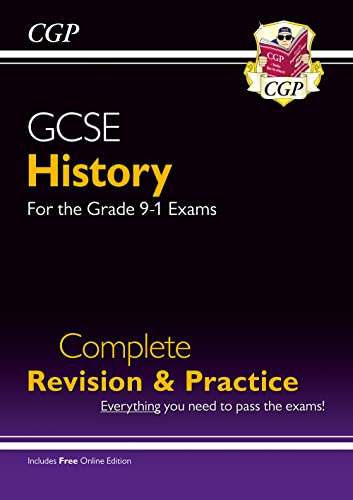 Black GCSE History revision guide with yellow and white text.