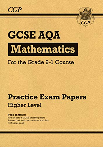 Tan GCSE Maths AQA practice exam papers, Higher level, CGP branding.