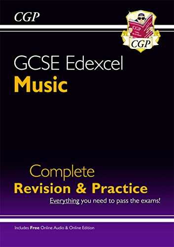 GCSE Music Edexcel revision guide cover with CGP logo and crest.