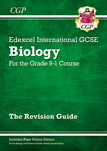 CGP Edexcel International GCSE Biology revision guide book cover with green textured background.
