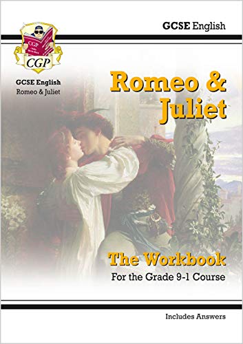 Romeo & Juliet workbook cover with a painting of the couple.