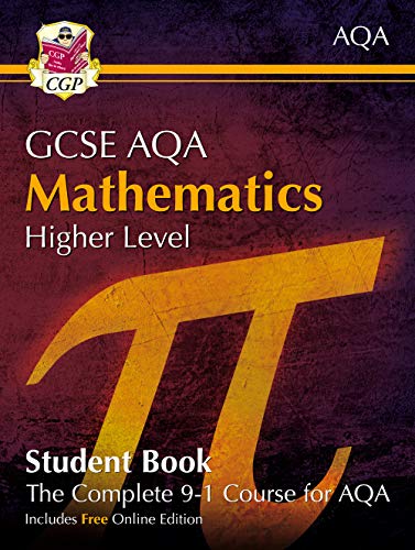 Red GCSE Maths AQA Higher Level student book with a Pi symbol.
