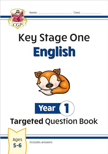CGP Key Stage One English Year 1 Targeted Question Book cover with fox illustration.