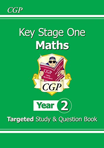 Green CGP Year 2 Key Stage One Maths Targeted Study and Question Book cover.