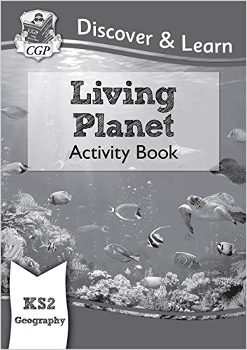 Colourful activity book with geography exercises, maps, and illustrations for primary school children.