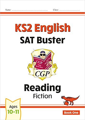 KS2 English reading practice book cover with cartoon dinosaur.