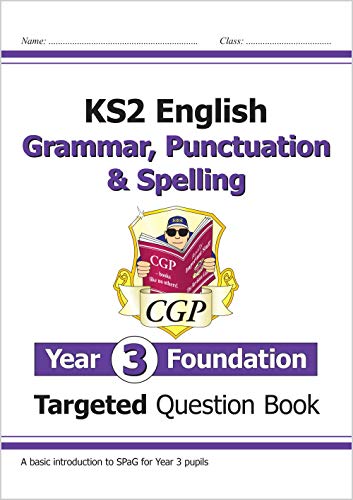 KS2 English grammar and spelling workbook cover, year 3 foundation level.