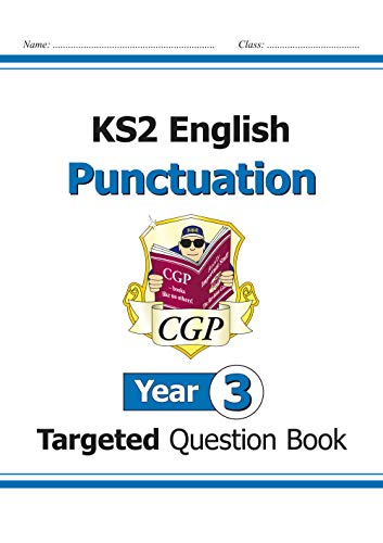 CGP Year 3 English Punctuation targeted question book cover with character illustration.