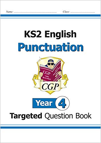 KS2 English punctuation practice book for Year 4 students, CGP branded.