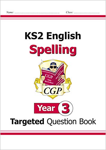 KS2 English Spelling Year 3 question book cover with cartoon character.