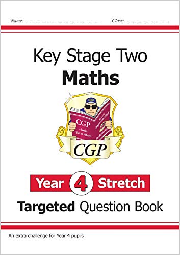 CGP Year 4 Maths Targeted Question Book cover with a character holding a book.