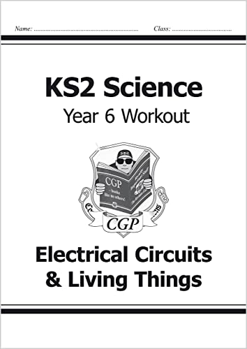 Front cover of a CGP KS2 Science Year 6 workout book on electrical circuits.